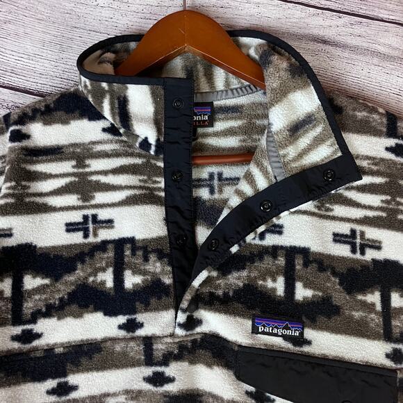 Patagonia Synchilla Snap-T Pullover Shepherd Knit Birch White Fleece - Picture 7 of 8